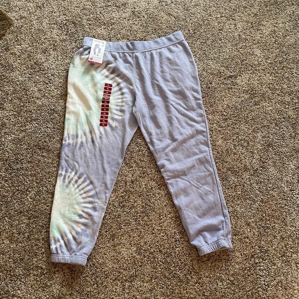 NWT Wildfox Sherbet Tie Dye Hoodie Matching Bottoms SET Color Peri Shibori Sz XL - Picture 12 of 15